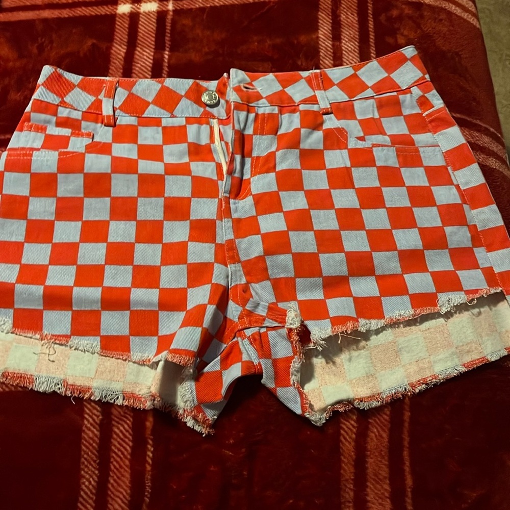 checkered jean shorts from edikted